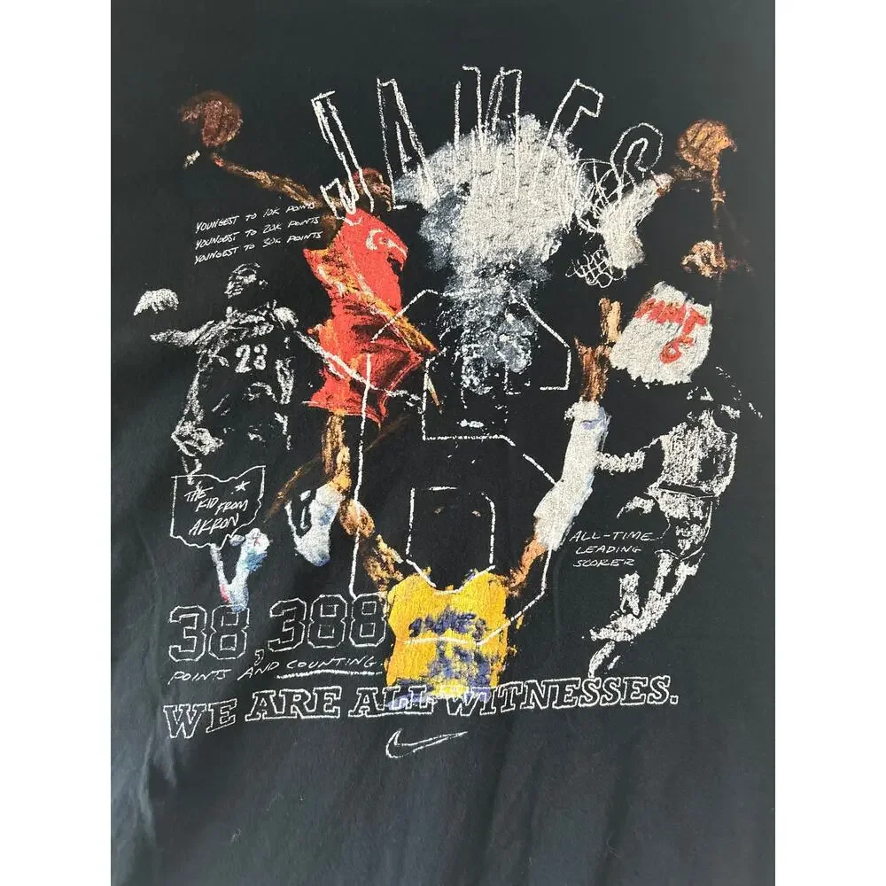 Y2K Nike LeBron James Graphic Tee Black Streetwear